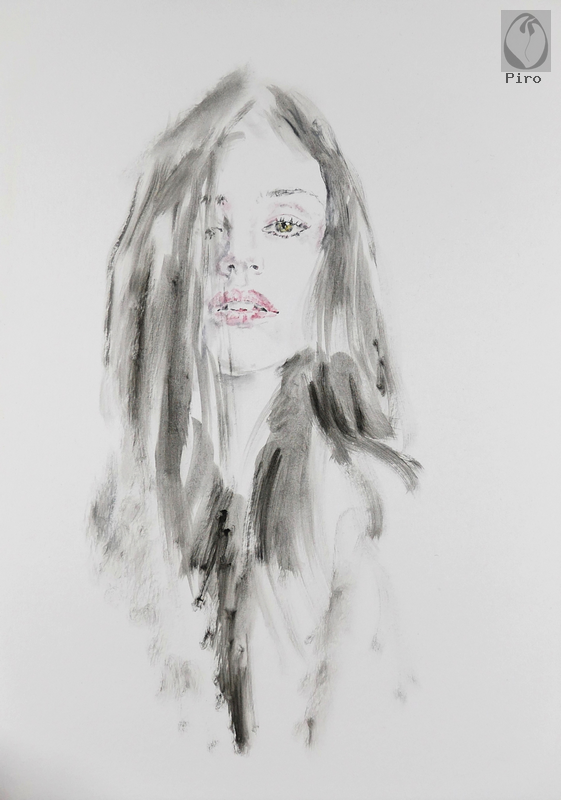 oil on paper - olio su carta di Piro